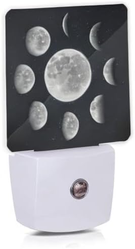 Moon Phases Night Light Plug-in LED Nightlights Auto Sensor Night Lamp Dusk-to-Dawn Lamp Home Decor for Nursery Children Girls Boys