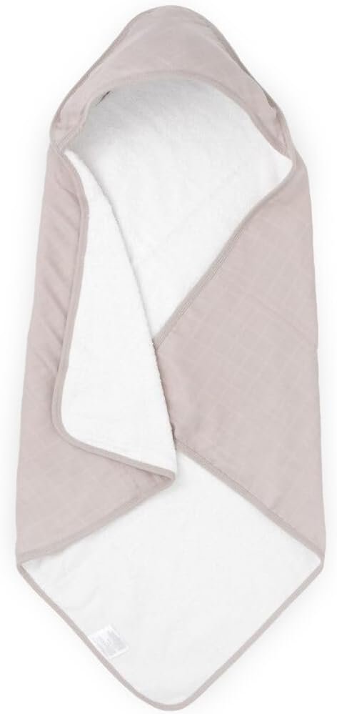 Little Unicorn Premium Infant Hooded Bath Towel| Soft & Absorbent Cotton & Terry Fabric for Newborns (Porpoise)