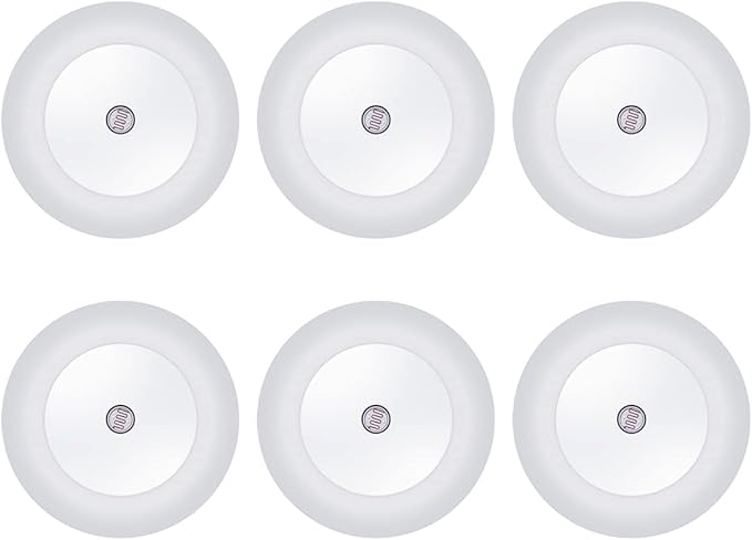 KINUR 6 Pack Red LED Plug into Wall with Dusk to Dawn sensors Plug in Night Lights for Kids Room, Bedroom, Bathroom, Baby Nursery,Stair Lights, Hallway Light