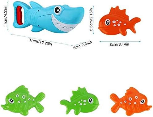 Bath Toys for Toddlers 1-3, Shark Grabber with Biting Action & 4 Toy Fish - Fun Swimming Pool & Bathtub Toys for Kids Ages 3-8, Non-Toxic Water Toys Mold-Free Bath Time Gifts for Boys & Girls