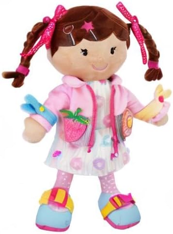 June Garden 15.5" Dressy Friends Daisy - Educational Stuffed Plush Doll for Kids and Toddlers 2 Years and Up - Montessori Buckle Soft Toy