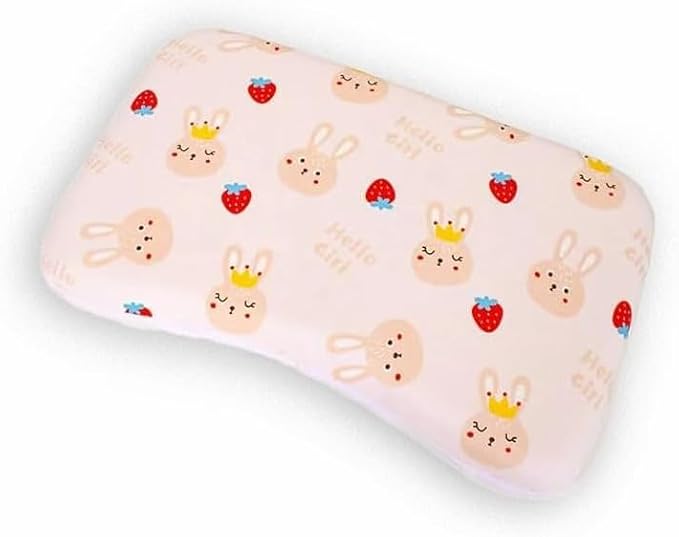 Soft Breathable Toddler Pillow (14.5"x8.5") - Cute Rabbit Design, Removable Washable Cover - Perfect for Ages 1-2 in Nursery or Travel