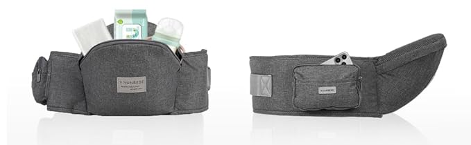 Baby Hip Carrier, Baby Carrier with Adjustable Waistband & Breathable Mesh, Ergonomic Carrier with Non-Slip Hip Seat Surface for Newborns & Toddlers, Light Grey