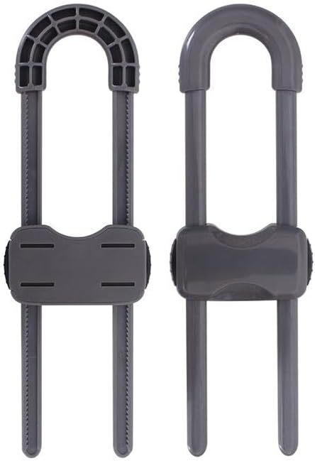 Sliding Cabinet Locks for Babies, Baby Proofing Adjustable U-Shaped Baby Safety Latches for Handles Knobs Drawers, Fridge, Closet, Cupboard, Closet with Secure Lock Buttons,10Pack(Grey)