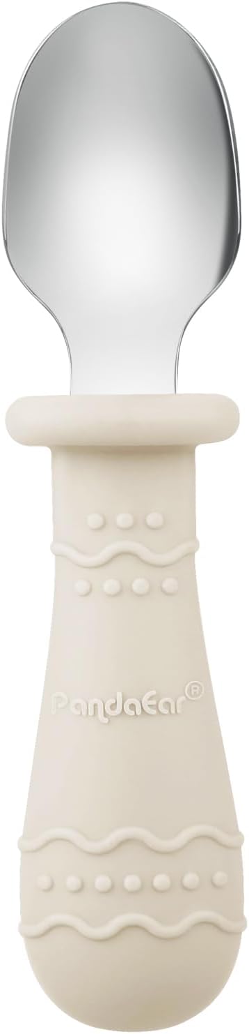 PandaEar 6 Pack Toddler Plates and Utensils Set, 2 Pack Silicone Baby Plates with Suction and 4 Stainless Steel Baby Spoons Forks, Toddler Dinnerware Set, Baby Dishes