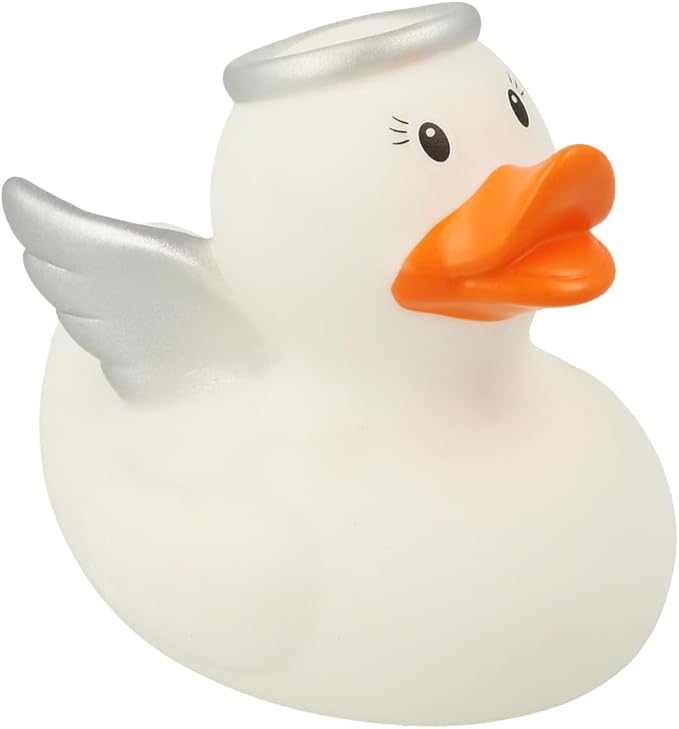3 Inch Angel White Rubber Duck Bath Toy, Collectable, Fun for All Ages, Auto Dash Decoration, Crusing Vacation Gift