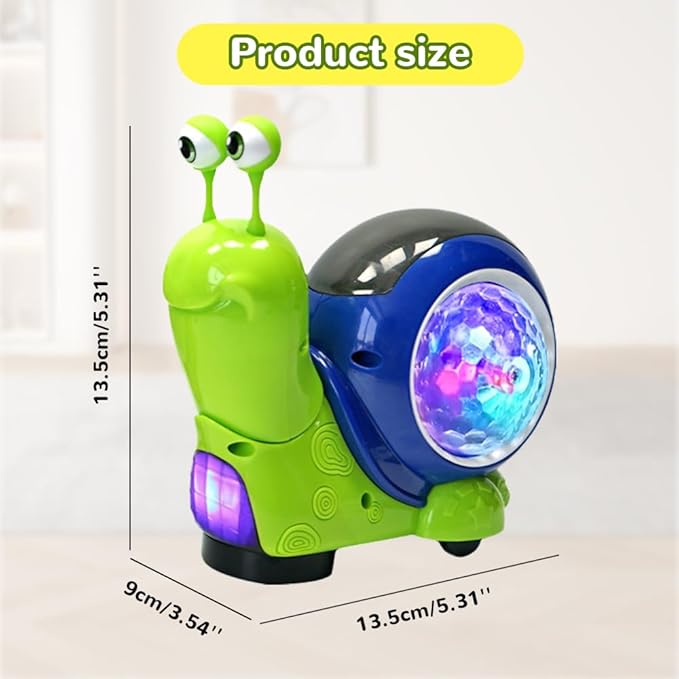 Glowing and Music Playing Crawling Snail, 2026 New Auto Moving Interactive Snail for Pet Play Dancing Musical (2 Pcs)