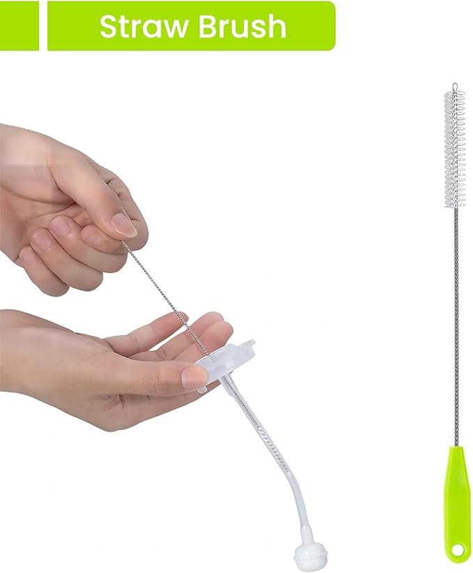 4-in-1 Baby Bottle Brush Set, Bottle Brush Cleaner, Bottle Cleaner Brush Set, Including Nylon Bottle Brush, Bottle Cap Brush, Straw Brush, Nipple Brush, BPA-Free (Green)