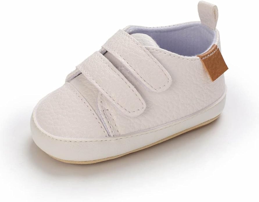 2Pairs Baby Shoes,Boys Girls Non-Slip Rubber Sole Sneakers,Unisex Infant Soft Lightweight First Walking Crib Shoes