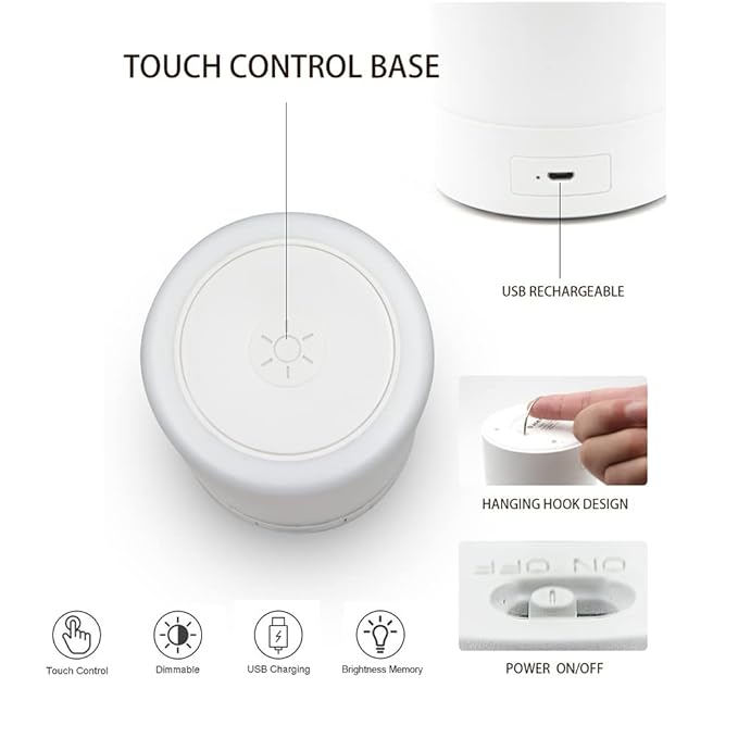 G Keni Nursery Night Light for Baby, Portable LED Touch Night Lamp for Kids and Adult, Breastfeeding, Sleep Aid, USB Rechargeable Nursing Lamp, Bedside Dimmable Warm Night Light, Soft Eye Caring