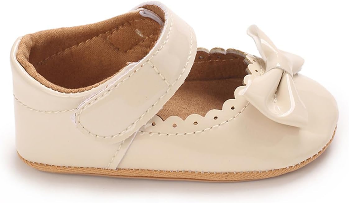 COSANKIM Baby Girls Mary Jane Flats Shoes Anti-Slip Rubber Sole Infant Toddler Princess Wedding Dress Shoes