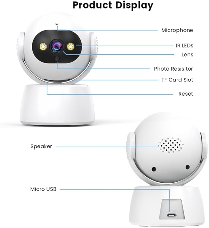 2K Security Camera Indoor, 5G/2.4G Wireless WiFi Indoor Camera for Home Security, Baby Monitor, Elderly/Pet cam, Motion Detection, 2-Way Audio, Cloud & SD Card Storage, Compatible with Alexa