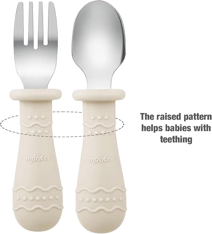 PandaEar 9-Piece Toddler Plates & Utensils Set, 3-Pack Suction Plates with 3 Spoons & 3 Forks, Silicone Baby Feeding Set