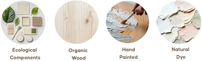 BugyBagy Nursery Wall Lamp Set – 3 Hand Painted Night Lights for Baby Room (Hot Air Balloon, Cloud, Elephant on Moon) + Bonus Wall Stickers – Soft Linen Colors Pink or Blue (Beige Theme 2)