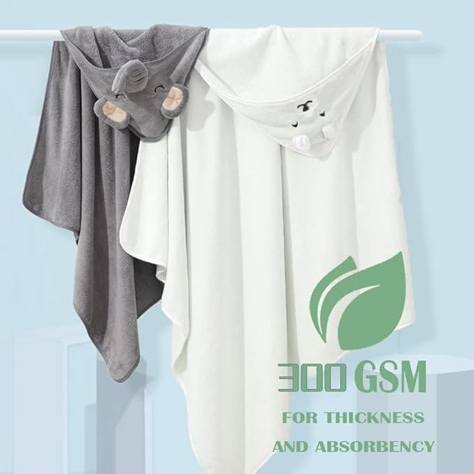 Baby Hooded Towels,31 x 31 in Baby Washcloths, Infant Super Soft Baby Bath Towels with Hood for Toddlers1-3,Highly Absorbent Viscose Hooded Towel for Boys, Girls, Newborn Essentials