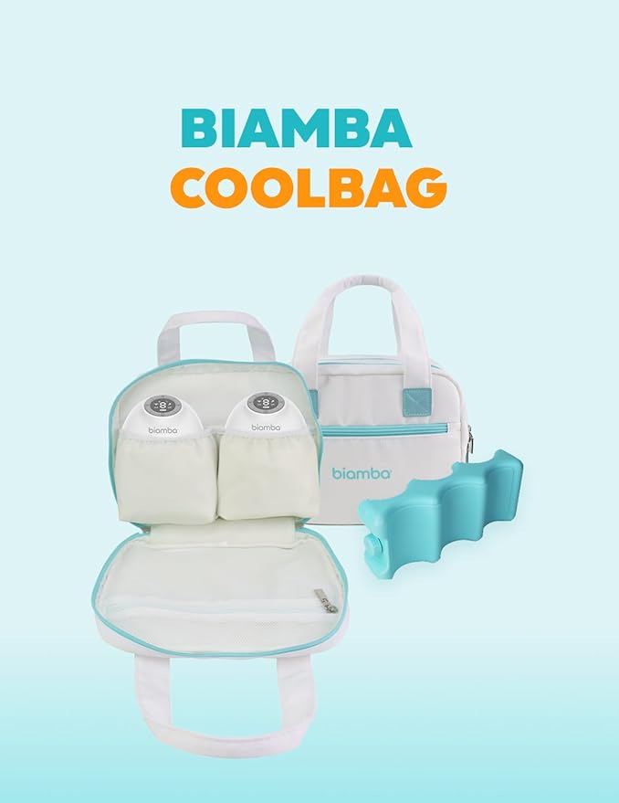Coolbag Breastmilk Cooler Bag - Dedicated Storage Breast Pump Bag, Stores up to Six Bottles - Large Built-in Breastmilk Cooler w/Ice Pack - Double Zipper & Separate Spaces for Different Items