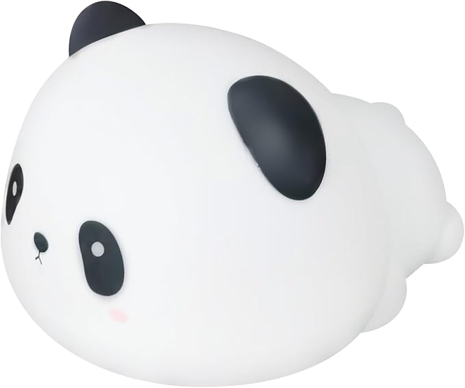 Night Light for Kids, Rechargeable Dimmable Silicone LED Nightlight with 7 Colors, Baby Nursery Night Lamp, Touch Squishy Lamp, Cute Gifts for Girls, Boys, Toddler Room Decor, Lying Panda