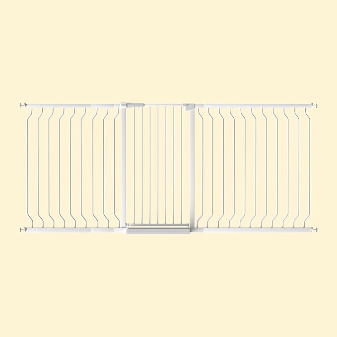 ALLAIBB White 40.55" Extra Tall Wide 76.77-84.65" Baby Gate Pressure Mounted Walk Through Child Kids Safety Toddler Tension Pet Dog Gates with Extension for Doorways Kitchen