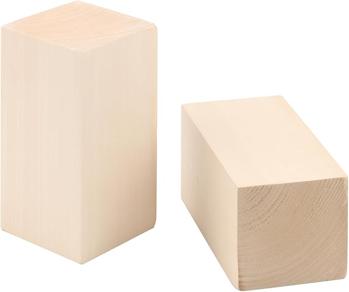 4 PCS 6 x 3 x 3 Inch Basswood Carving Blocks, Whittling Wood Blocks, Unfinished Basswood Carving Blocks for Beginners, DIY Crafting, Sculpture Artist