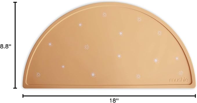 mushie Silicone Placemat for Kids | BPA-Free Non-Slip Design (Sun Orange)