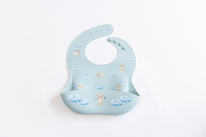 Silicone Baby Bib and Mat | Boys Girls Babies & Toddlers | Waterproof, Adjustable, BPA Free