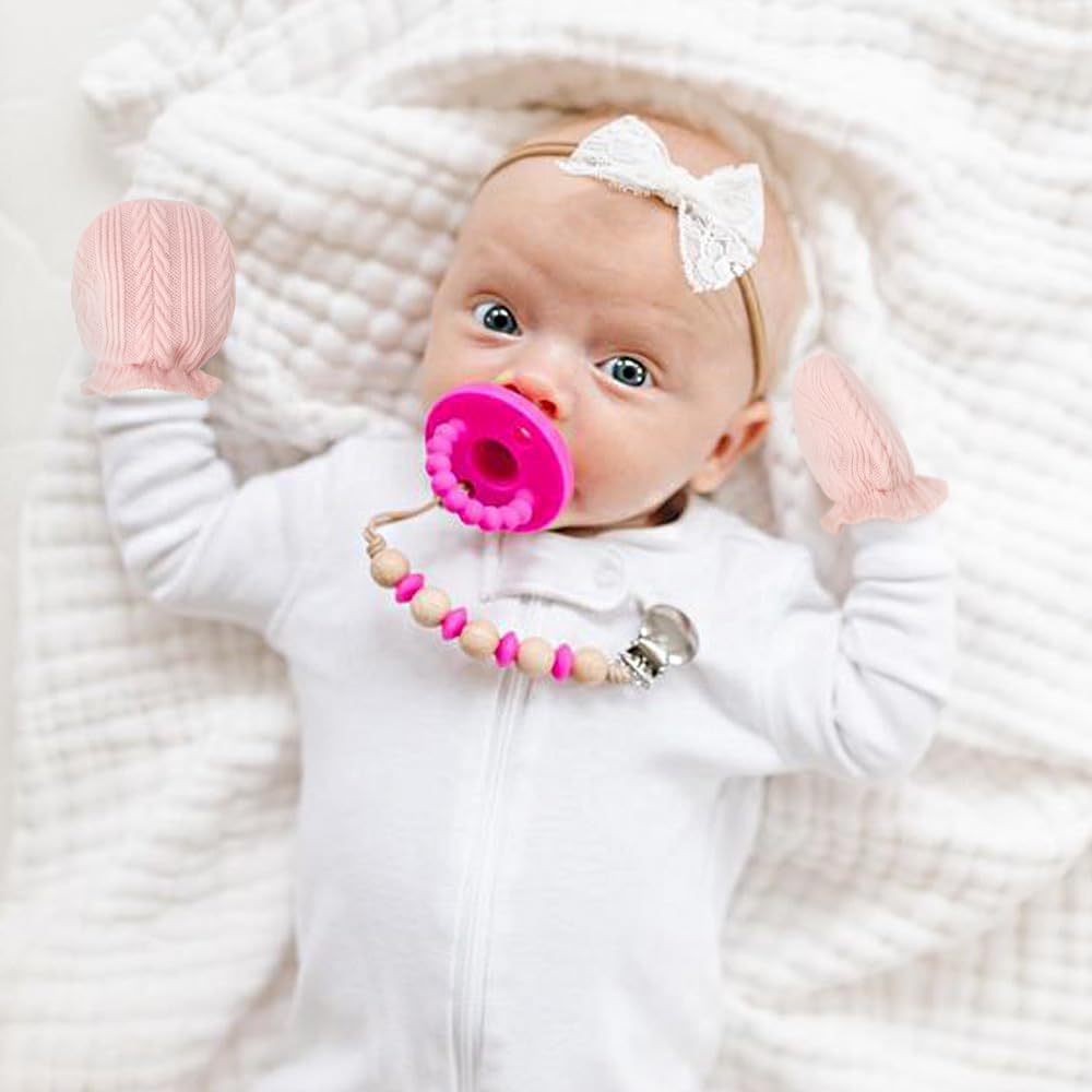 Newborn Baby Mittens No Scratch Cotton Elastic Wrist Gloves Infant Toddler Mittens for Baby Boy Girl 0-6 Months