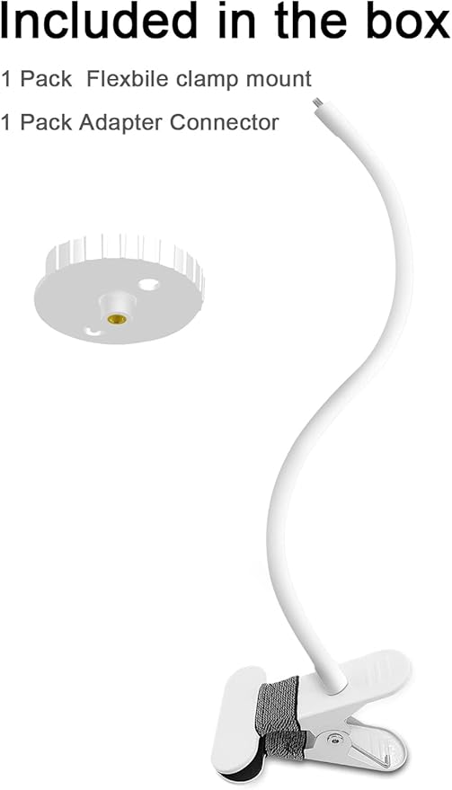 Flexible Clip clamp Mount Compatible with Infant Optics DXR-8 and DXR-8 PRO Video Baby Monitor Camera 15.7 inches Flexible Long Gooseneck Arm, Baby Monitors Holder for Crib Baby Camera Stand