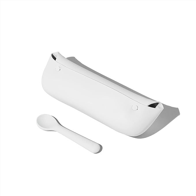 Avanchy Silicone Baby Bibs, Waterproof, Adjustable, BPA Free, Soft Unisex Set for Toddlers with Matching Spoon