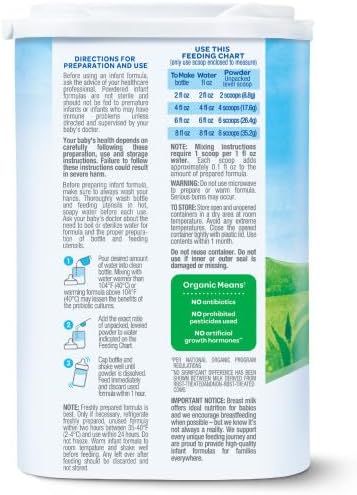 Happy Baby Organics Stage 1 Infant Formula, 0-12 Months, Milk Based Organic Baby Formula Powder with Iron, Probiotics & Prebiotics for Immune & Digestive Support, 22.9 Ounce (Pack of 2)