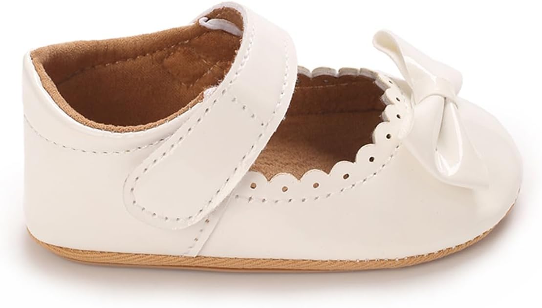 COSANKIM Baby Girls Mary Jane Flats Shoes Anti-Slip Rubber Sole Infant Toddler Princess Wedding Dress Shoes