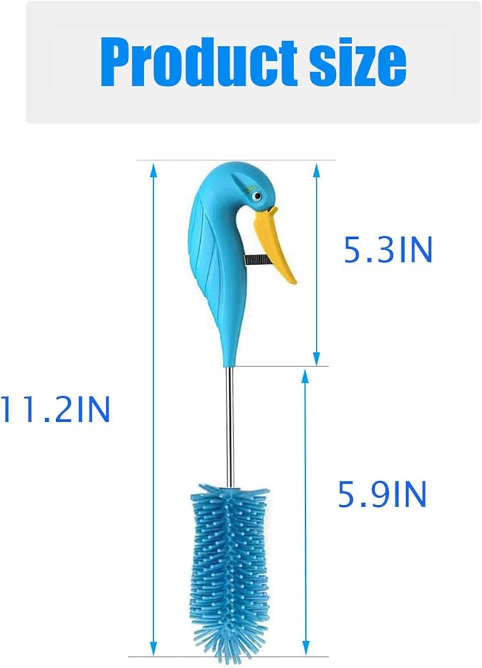 Silicone Bottle Brush Semi-Automatic Bottle Cleaner Brush for Baby, Sports, Vase, Glassware, and Smaller Diameter Openings