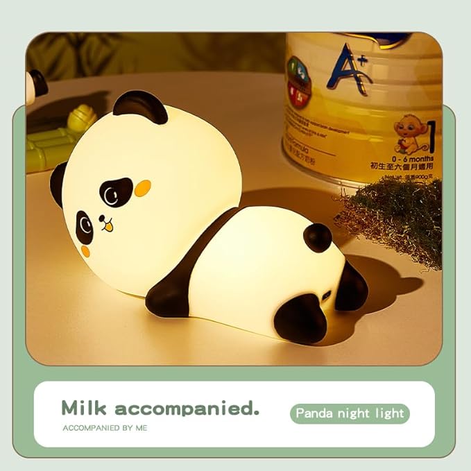 Cute Panda Night Light, with Two Actions: Sitting and Lying, Suitable for Desktop and Bedside Decoration, Rechargeable, dimmable, Touch Control, a Unique Gift for Family Members on Birthdays