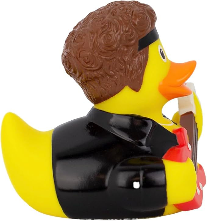 Rock Star Guitar Rubber Duck, Decorative Bath Toy, Collectible, Car Dashboard Display, Party Favor, Cake Topper