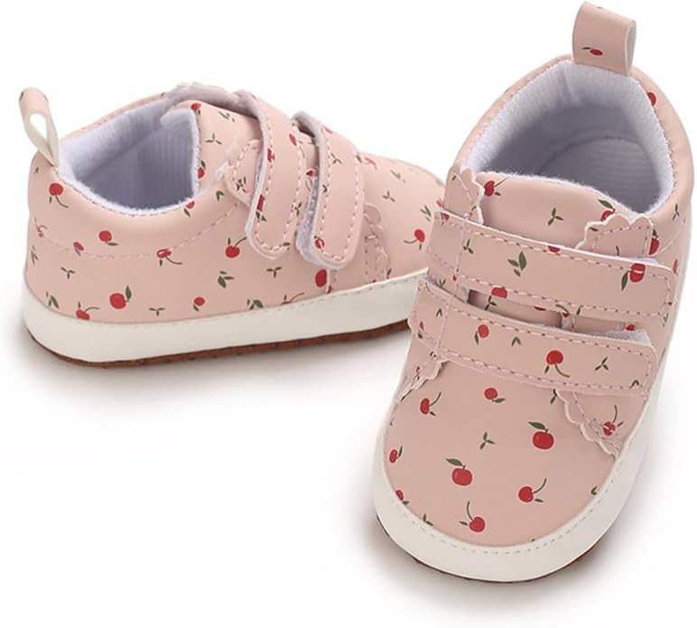 2Pairs Baby Shoes,Boys Girls Non-Slip Rubber Sole Sneakers,Unisex Infant Soft Lightweight First Walking Crib Shoes
