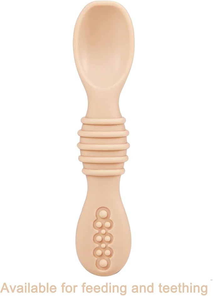 PandaEar 7 Pack Baby Led Weaning Spoons| Silicone Baby Spoons Self Feeding Utensils, Toddler Infant Feeding Spoon First Stage