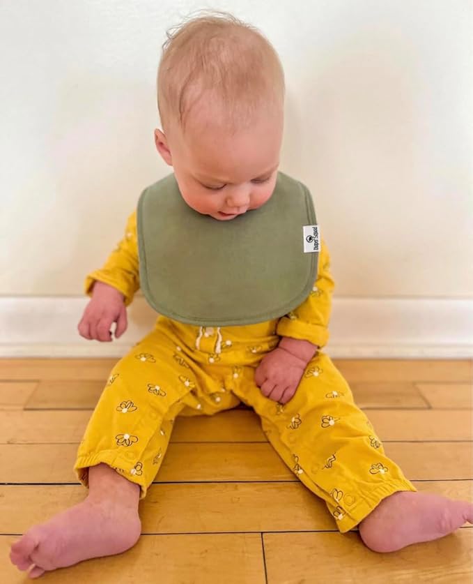 DiaperSquad's Baby Bibs for Drooling and Teething, Bibs for Boys, Baby Girl - Solid Cotton Baby Drool Bibs