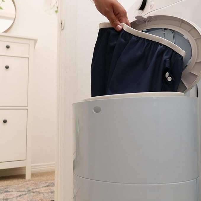 Nora's Nursery Pail Liner for Cloth Diapers - Reusable and Washable - Fits all Standard Diaper Pails - Waterproof Pail Liner with Strap for Diaper Pails & Laundry (Sea - 2 Pk)