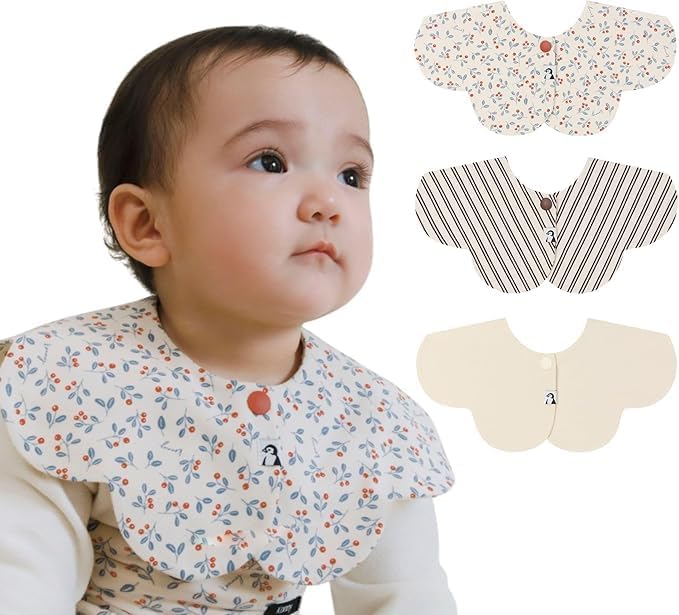 Konny Baby Bibs Set, 360 ° Rotate, Soft and Absorbent Bandana Drooling for Boys Girls baby Essentials