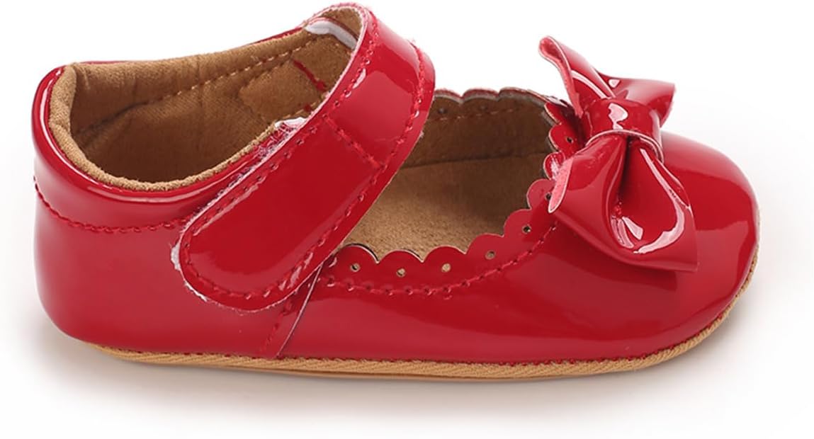 COSANKIM Baby Girls Mary Jane Flats Shoes Anti-Slip Rubber Sole Infant Toddler Princess Wedding Dress Shoes