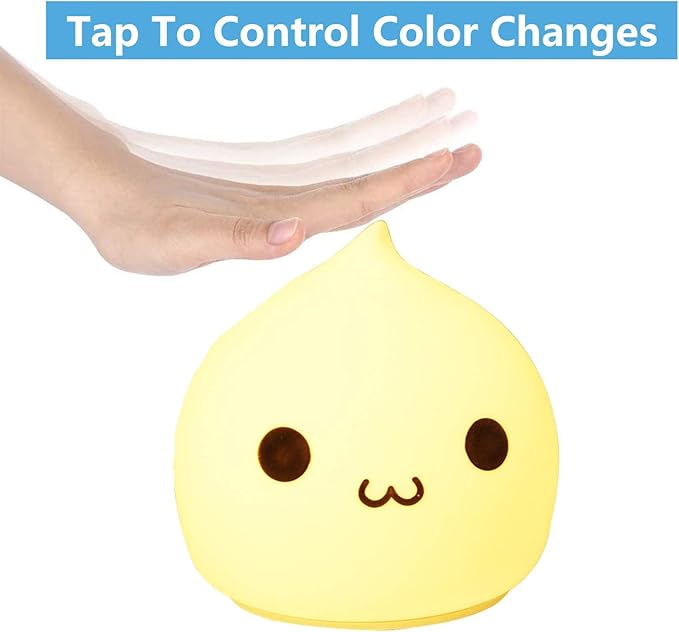ZKLiLi Night Light for Kids, Cute Lamp Dumpling Light Birthday Gifts for Girls Boys, Kawaii Nightlight Silicone Portable Nursery Battery Powered Animal Night Lights for Baby Toddler Teen Bedrooms