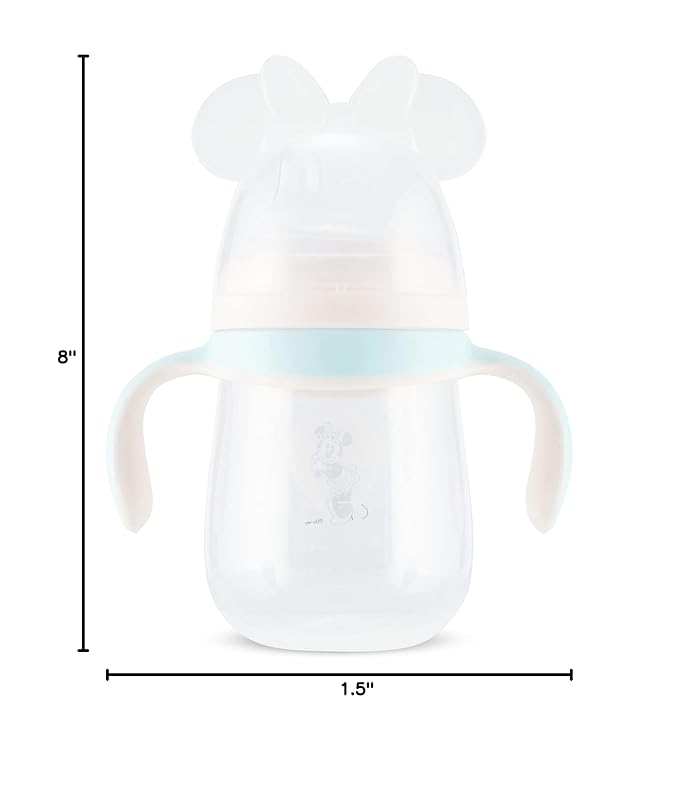 Disney Sippy Cups for Toddlers, Learner Sippy Cups for Kids with Pacifier, BPA-Free Trainer Cup with Handles, Leak-Proof Minnie Mouse and Mickey Mouse Sippy Cups, Perfect Unisex Gift for Children