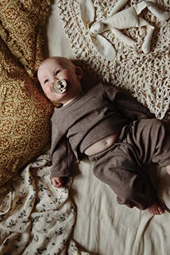 BIBS Pacifiers Colour Collection | Natural Rubber Baby Pacifier | Round Nipple | Set of 2 BPA-Free Soothers | Made in Denmark | 0+ Months (Pack of 2) | Ivory