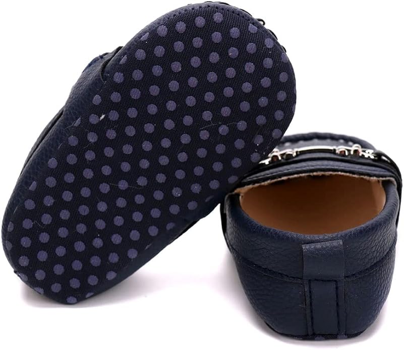LONSOEN Baby Girls Boys Loafers Prewalker Dress Crib Shoes