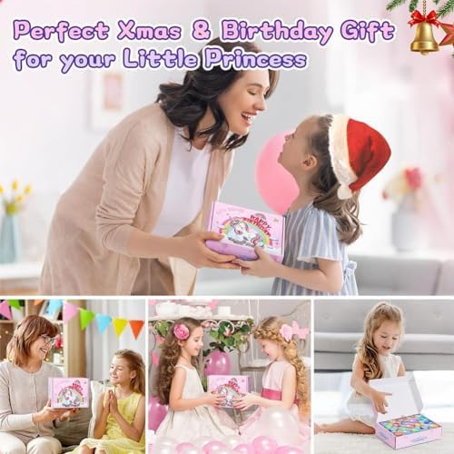 Kims Cosiart Unicorn Bath Bombs for Girls & Kids, 20 Pack Gift Set with Handmade Bath Bombs for Girls, Surprise Inside, Birthday & Christmas Gifts, Pink