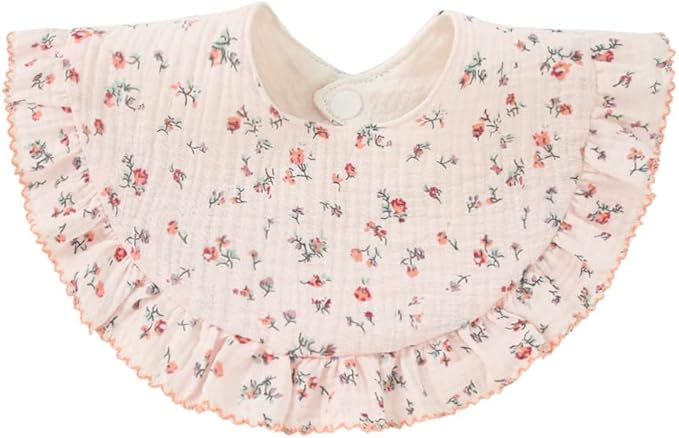 Nishine 4 pcs Unisex Baby Muslin Bandana Drool Bibs 360 Degree Rotatable Cotton Teething Feeding Drooling Bibs for Boy Girl