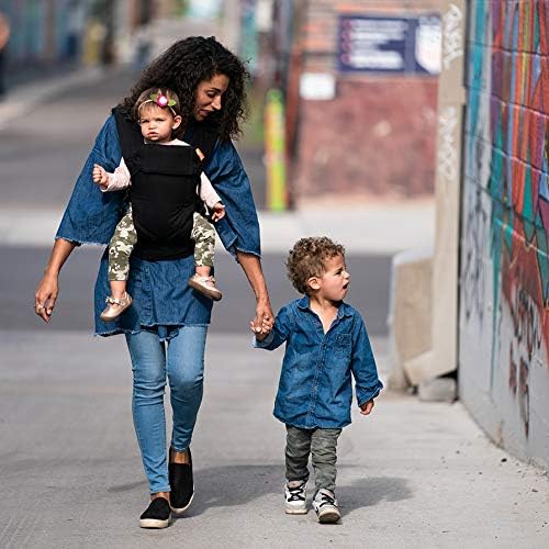 Beco Baby Carrier - Gemini Baby Carrier from Newborn to Toddler - Certified Ergonomic Newborn Baby Carrier for Infants and Children of 7-35 lbs - M Shape, Adjustable Seat, 100% Cotton (Metro Black)