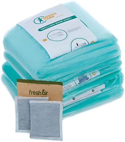 Jasclair Refill Bags Compatible with Dekor Classic Diaper Pail (4 Pack) | Baby Powder Scent | Multi-Layer Odor-Locking Liners | Leak-Resistant | Not for Dekor Plus