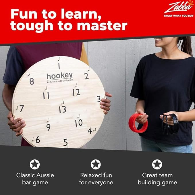 Elite Sportz Equipment Ring Toss Game | Sturdy Wooden Board Set for Kids Outdoor Games | Camping Activities - Adults & Kids Picnic