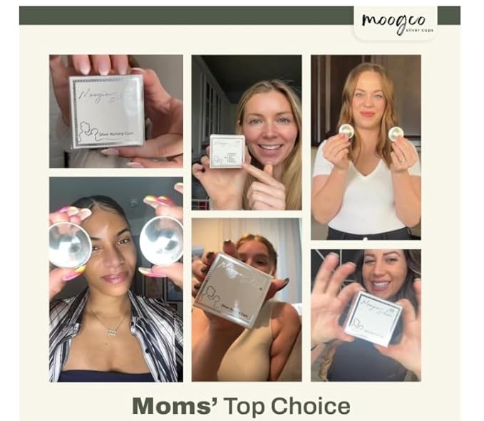 The Original Silver Nursing Cups - 999k Silver Cups - Nipple Shields for Nursing Newborn - Newborn Essentials Must Haves - Nipple Covers Breastfeeding - 999 Silver