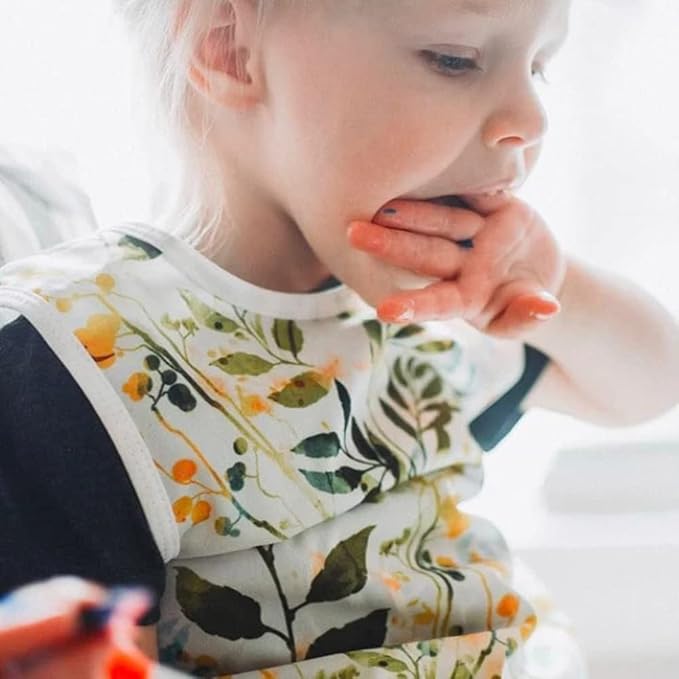 BapronBaby Autumn Leaves Bapron - No Neck Tie Safer Bib for Baby & Toddler - Soft Waterproof Stain Resistant - Machine Washable - Sz Baby/Toddler 6m-3T